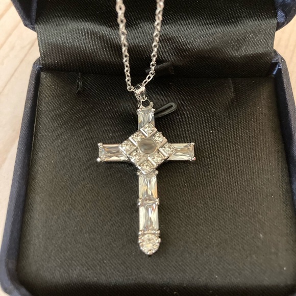 Cross Necklace SS With CZ Stones - Picture 5 of 5